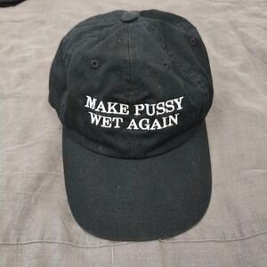 Make P Wet Again Baseball Cap OS Black Embroidered Slogan Dad Hat Streetwear